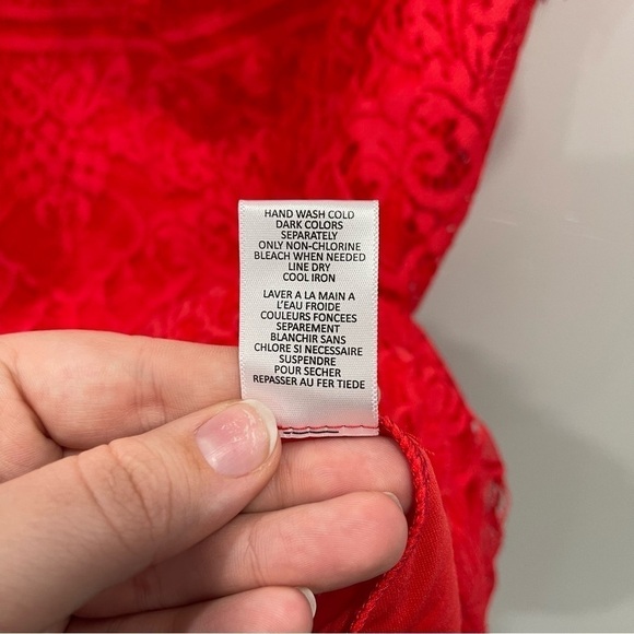 Love, Fire Red Lace One Shoulder Mini Dress Small - Picture 7 of 9